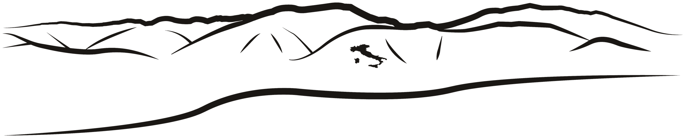 Profilo dei Monti Sibillini con Castelluccio di Norcia